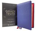 NIV, The Grace and Truth Study Bible, Premium Goatskin Leather, Blue, Premier Collection, Black Letter, Art Gilded Edges, Comfor
