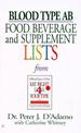 Blood Type AB Food, Beverage and Supplement Lists