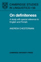 On Definiteness: A Study with Special Reference to English and Finnish