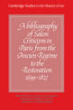 A Bibliography of Salon Criticism in Paris from the Ancien Regime to the Restoration, 1699-1827: Volume 1