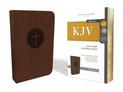 KJV Holy Bible, Giant Print Center-Column Reference Bible, Brown Leathersoft, 53,000 Cross References,  Red Letter, Comfort Prin