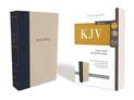 KJV Holy Bible, Giant Print Center-Column Reference Bible, Blue/Tan Cloth over Board, 53,000 Cross References,  Red Letter, Comf