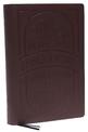 KJV, Large Print Center-Column Reference Bible, Verse Art Cover Collection, Genuine Leather, Brown, Red Letter, Thumb Indexed, C