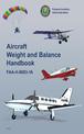 Aircraft Weight and Balance Handbook: FAA-H-8083-1A